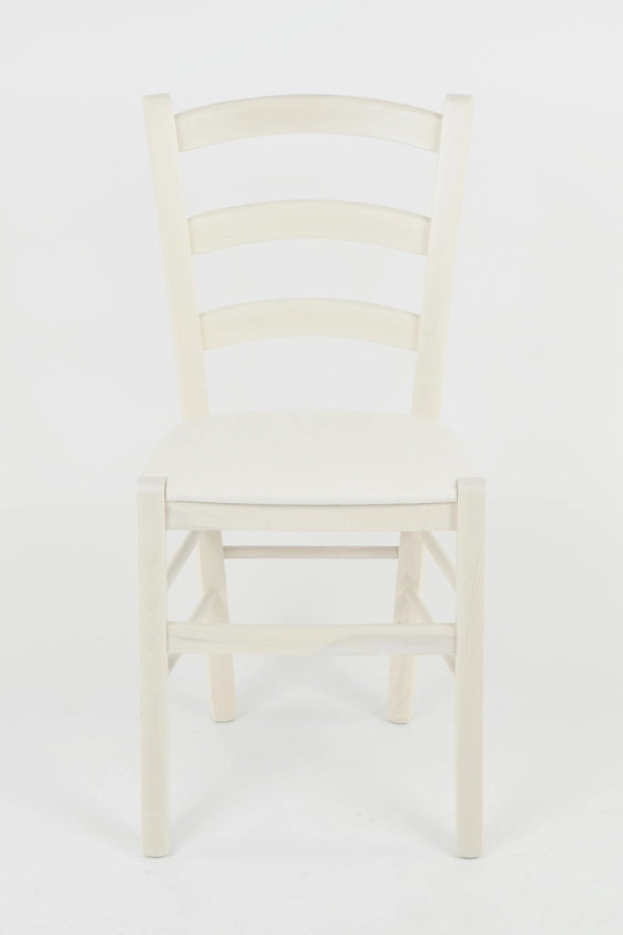 Set 2 Sedie Venice Tommychairs, struttura in faggio verniciata anilina bianca e seduta rivestita in tessuto avorio
