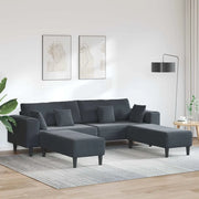 vidaXL Divano in Velluto con cuscino 3 pcs Grigio scuro 208 cm Velluto