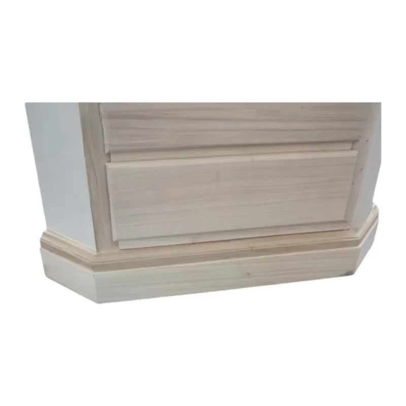 cassettiera ad angolo classica 5 cassetti legno grezzo 54x54x100 (5008) - Mobili 2G