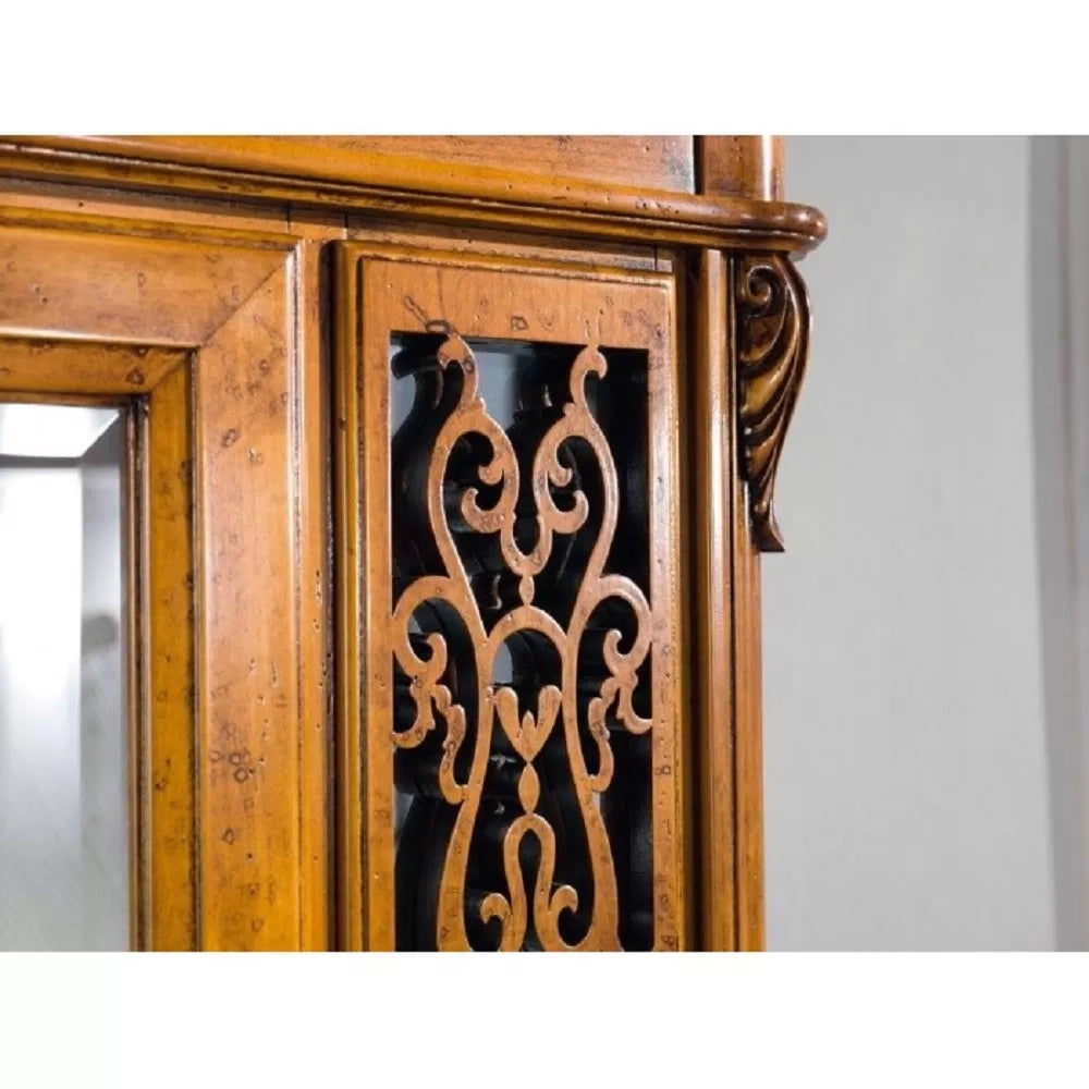 Vetrina classica in legno 1 porta finitura bassano l.111 p.44 h.192 - Mobili 2G