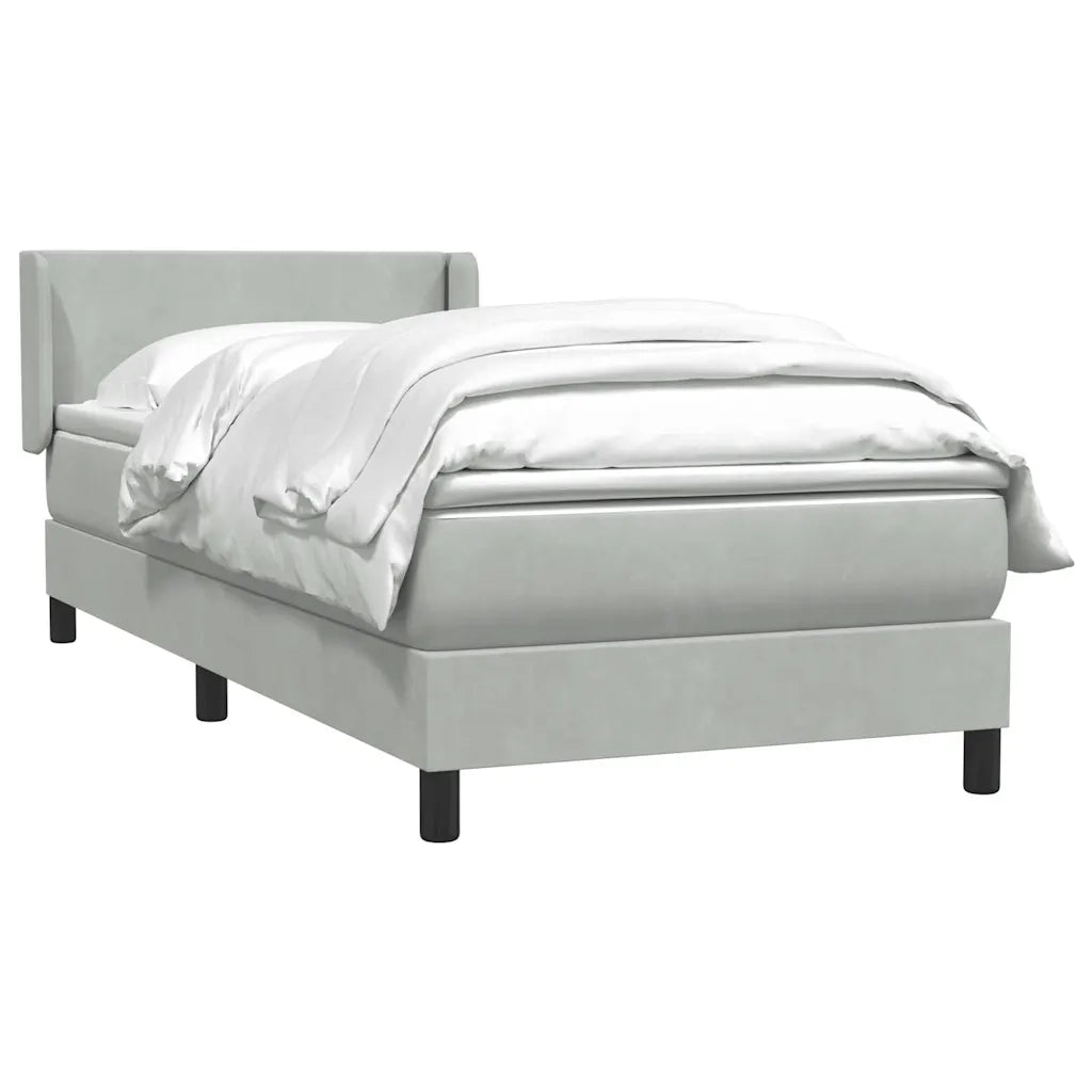 Giroletto a Molle con Materasso Grigio Chiaro 80x210 cm Velluto 3317925