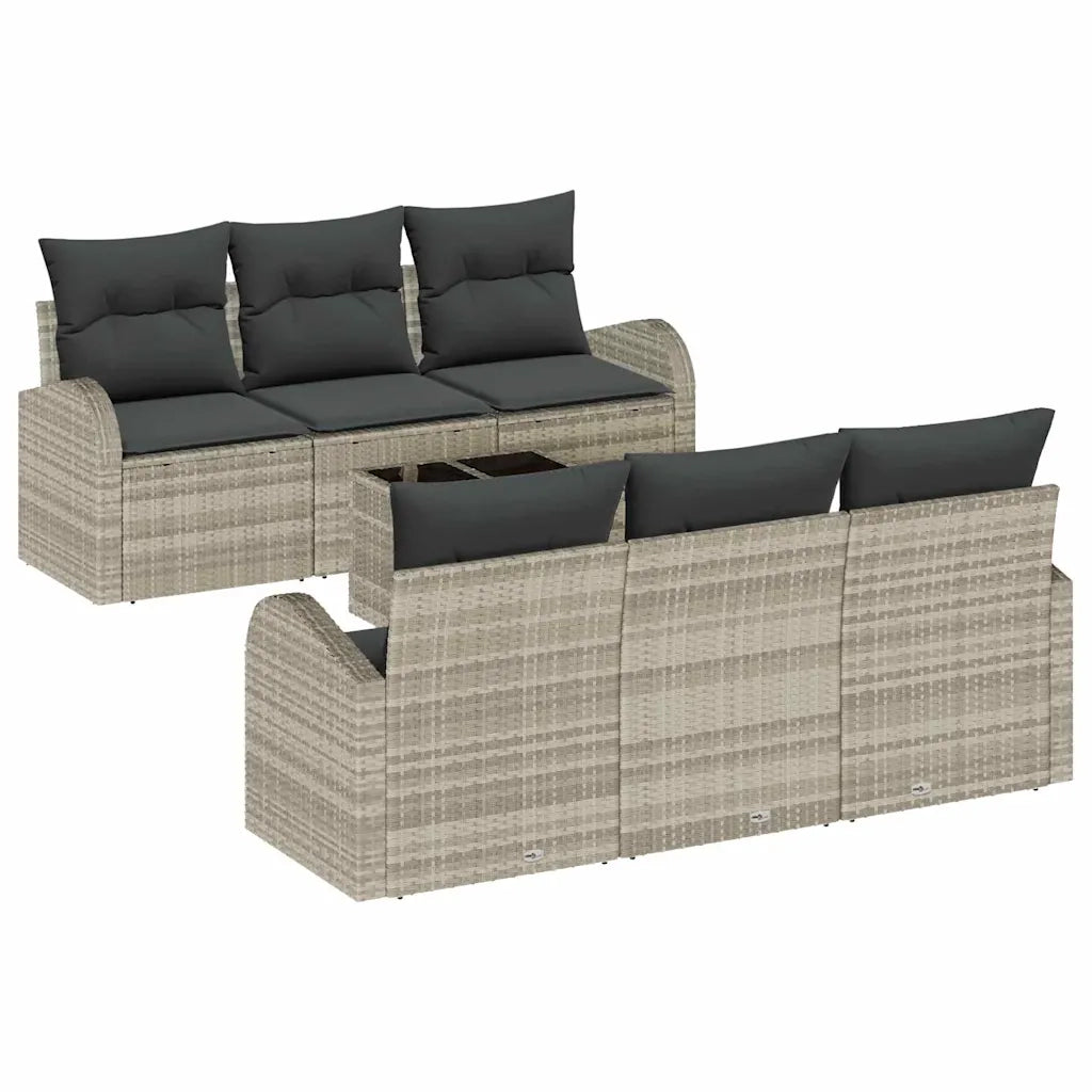 Set Divano da Giardino Grigio chiaro 55 x 55 x 37 cm polyrattan
