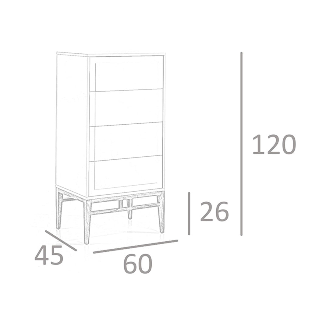 Chiffoniera in legno beige e noce