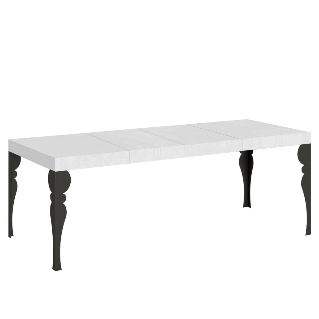 Tavolo allungabile 200/304x90 cm Paxon Premium bianco frassino gambe antracite