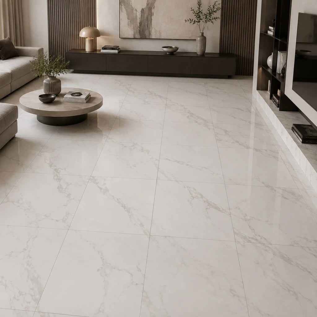 Piastrelle Autoadesive PVC Divina Home Effetto Marmo Bianco, Set 22 Pz per 2 mq, Spessore 0,15 cm, 30,4x30,4 cm - Design Moderno e Versatile