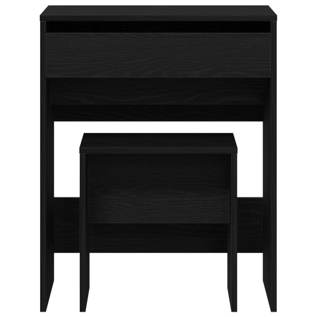 Tavolo da trucco con specchio in legno ingegnerizzato nero