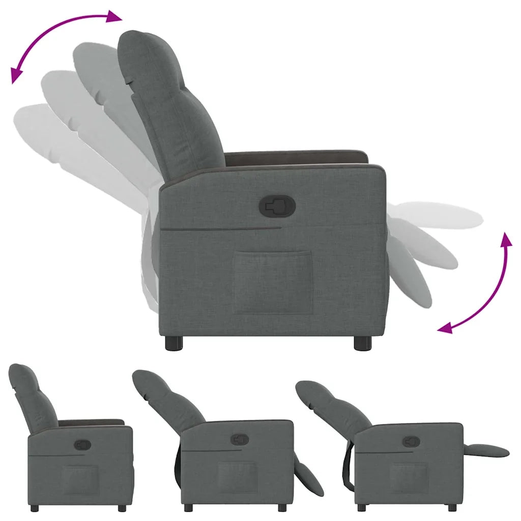 Divano Sedia-Poltrona reclinabile in tessuto grigio scuro 811526