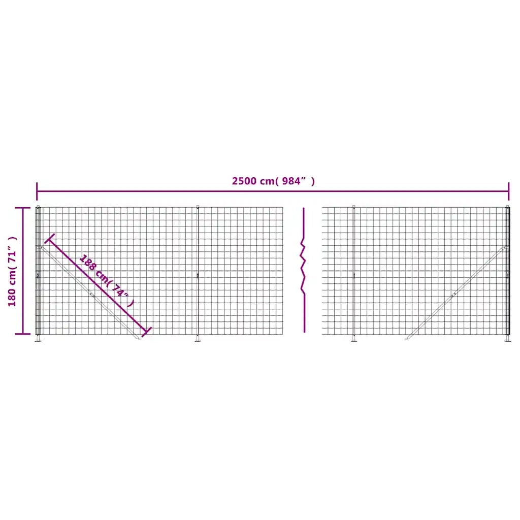 Recinzione Metallica con Flangia Antracite 1,8x25 m 154333