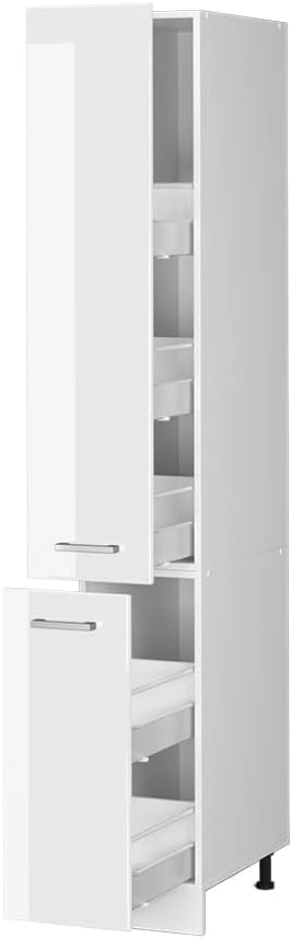 Armadio da farmacia R-Line, Bianco lucido, 30 cm, per la libera combinazione all'interno di sistemi cucina modulari