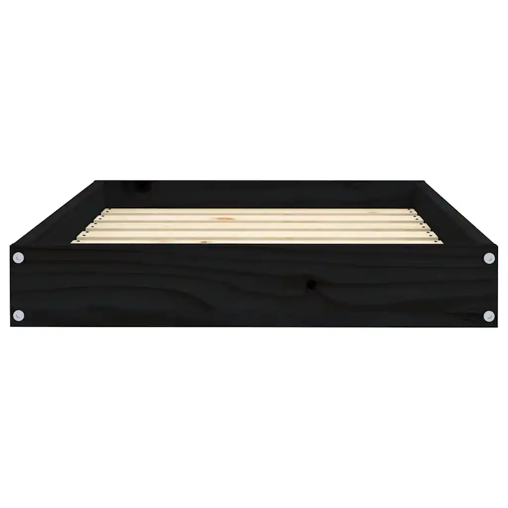 Cuccia per Cani Nera 71,5x54x9 cm in Legno Massello di Pino 820860
