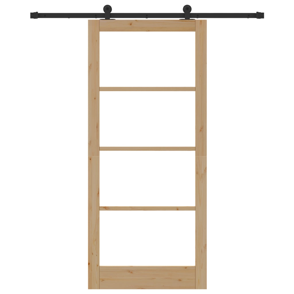 Porta Scorrevole  con Maniglie 'ORKDAL'Legno Massello & Vetro