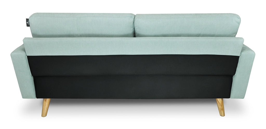 Divano 3 posti in tessuto vellutato verde tiffany piedi in legno - Chloe - DI-CH20FBC-PL
