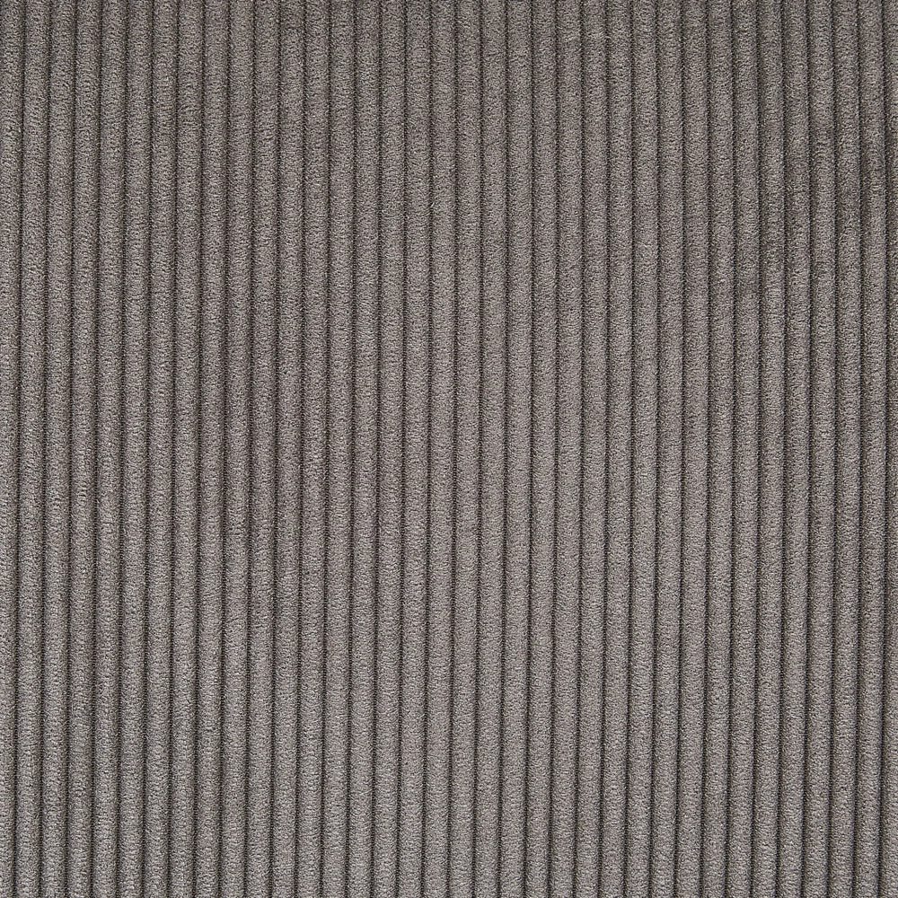 Set di 2 sedie per sala da pranzo seduta imbottita in tessuto di velluto a coste grigio gambe in metallo Nero stile moderno