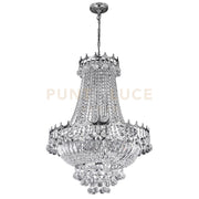 Lampadario Versailles 9Lt - Metallo cromato e cristallo