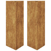 Vaso per fioriera aiuola rialzata piante fiori giardino terrazzi set da 2 triangolari 30 x 26 x 75 cm acciaio corten marrone 02_0039095