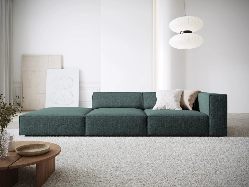 Cosmopolitan Design - Divano sinistro "Arendal" 4 posti in ciniglia petrolio 