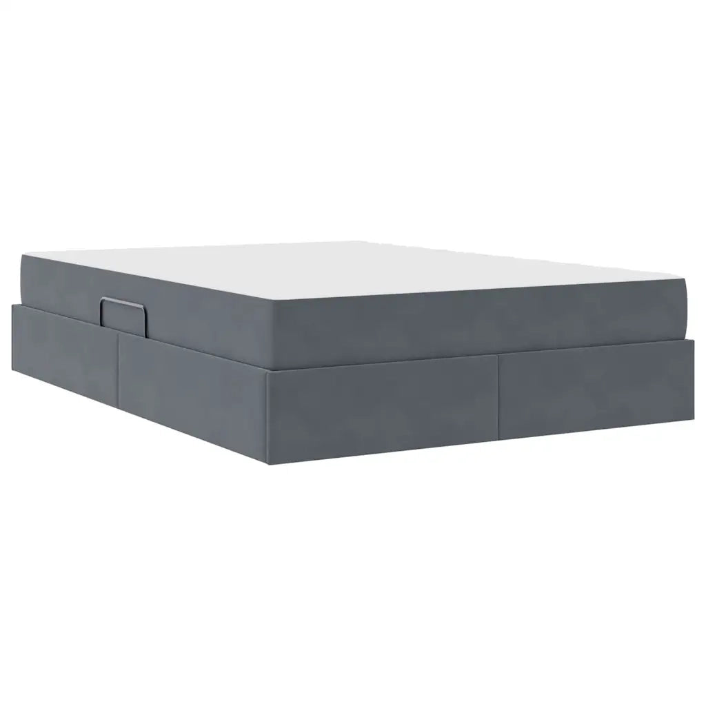 Letto con contenitore e materasso Grigio scuro 140 x 200 cm 3399725