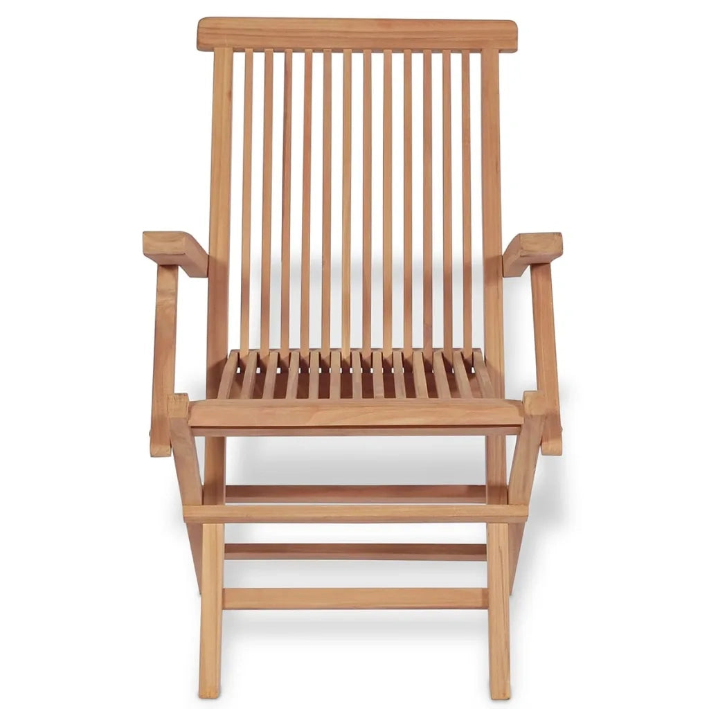 Set da Pranzo per Esterni 5 pz in Legno Massello di Teak 44683