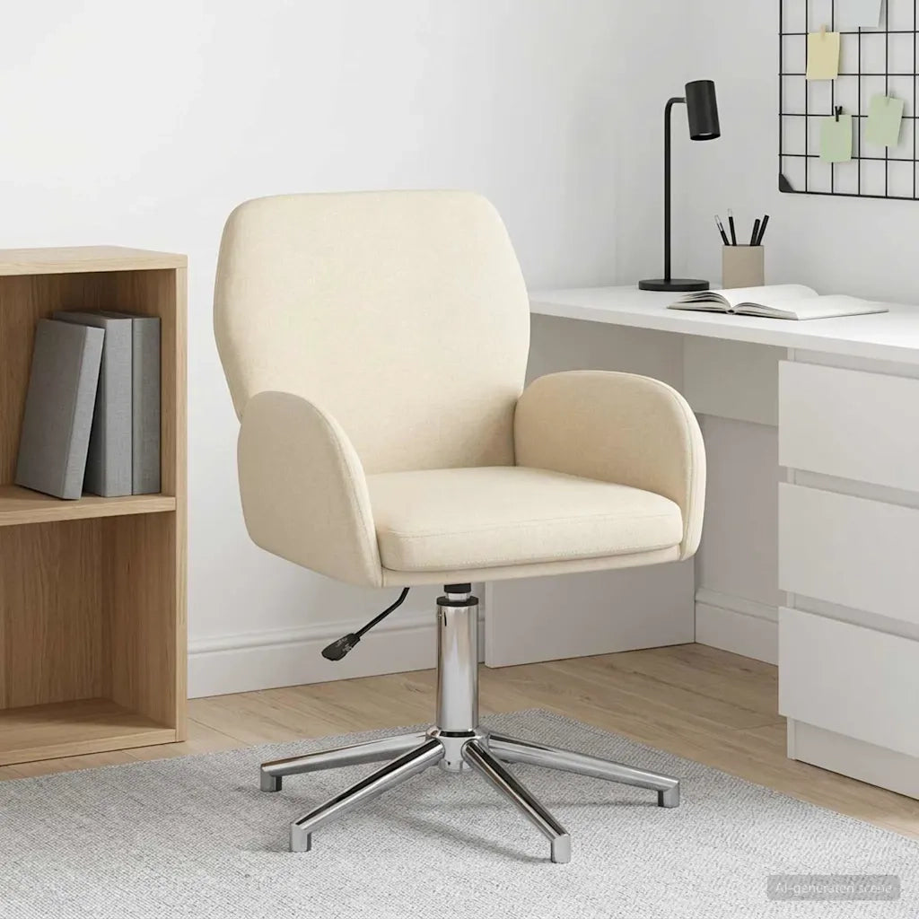 Sedia da scrivania girevole 54 x 58 x 90 cm Crema Tessuto 42034342