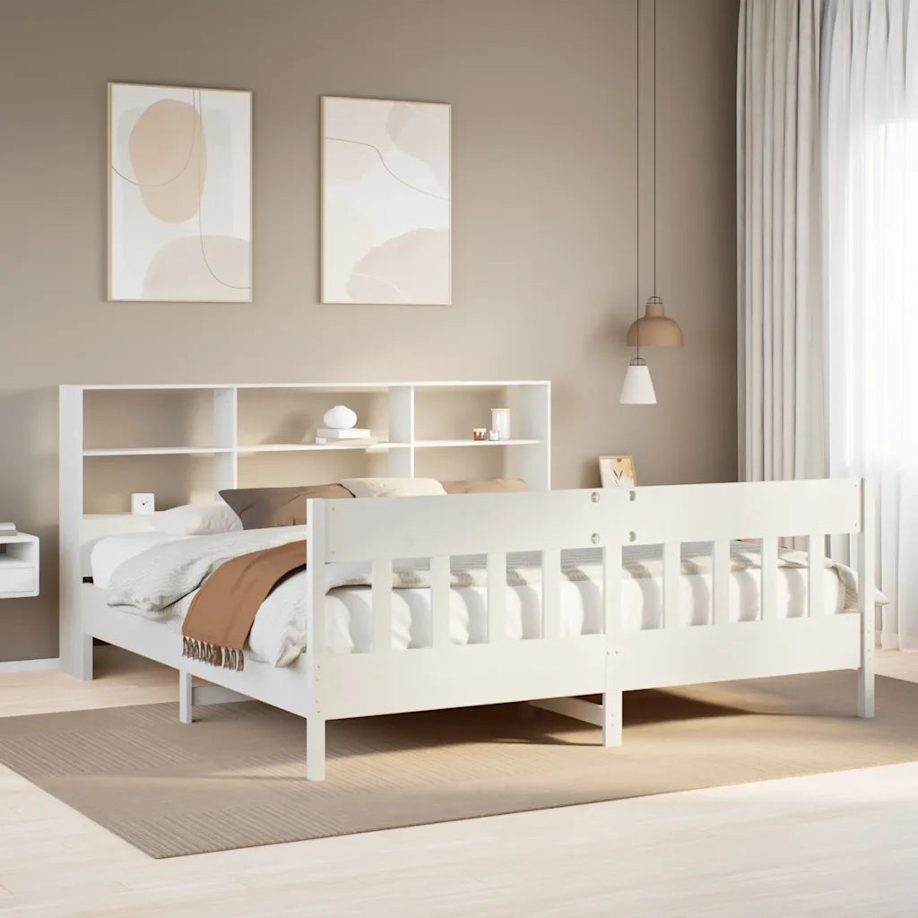 vidaXL Giroletto senza Materasso Bianco 180x200 cm Legno Massello Pino