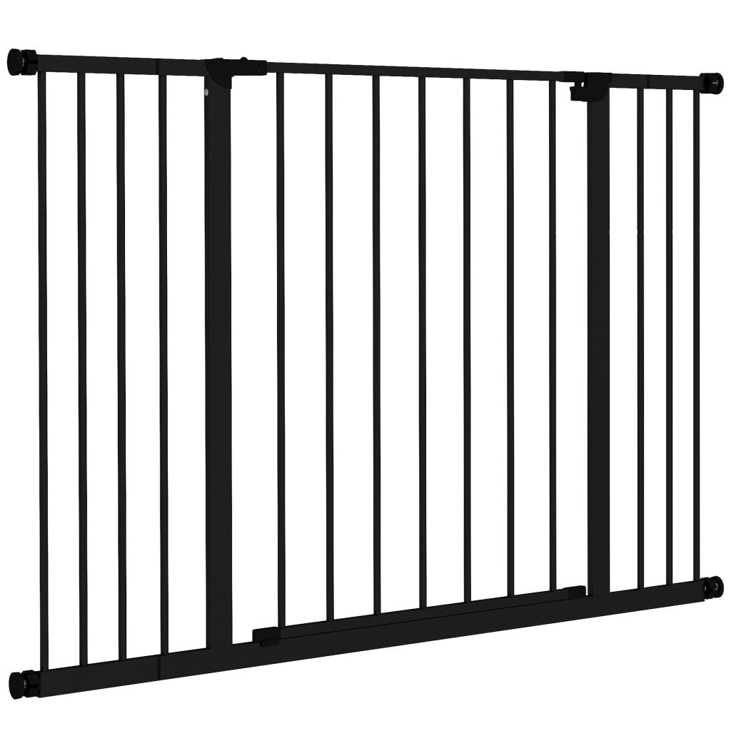 Cancelletto per Cani Estensibile Fino a 147 cm con Viti e Ampia Apertura. in Metallo e Plastica. 76A cm. Nero