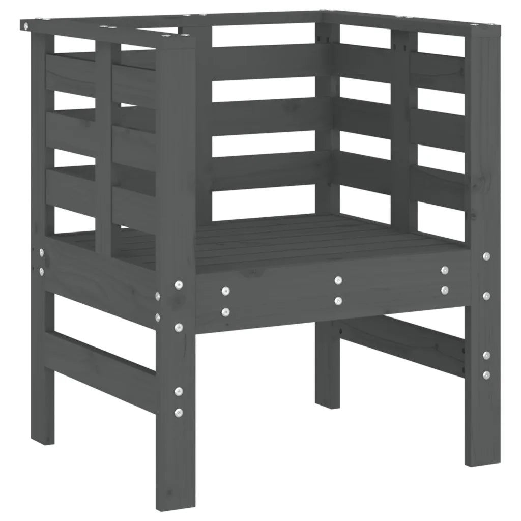 Sedie da Giardino 2pz Grigie 61,5x53x71cm Legno Massello Pino 825130