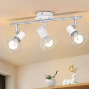 ZMH Faretto da soffitto a LED a 3 luci - lampada da soffitto retrò bianco/nero 350°