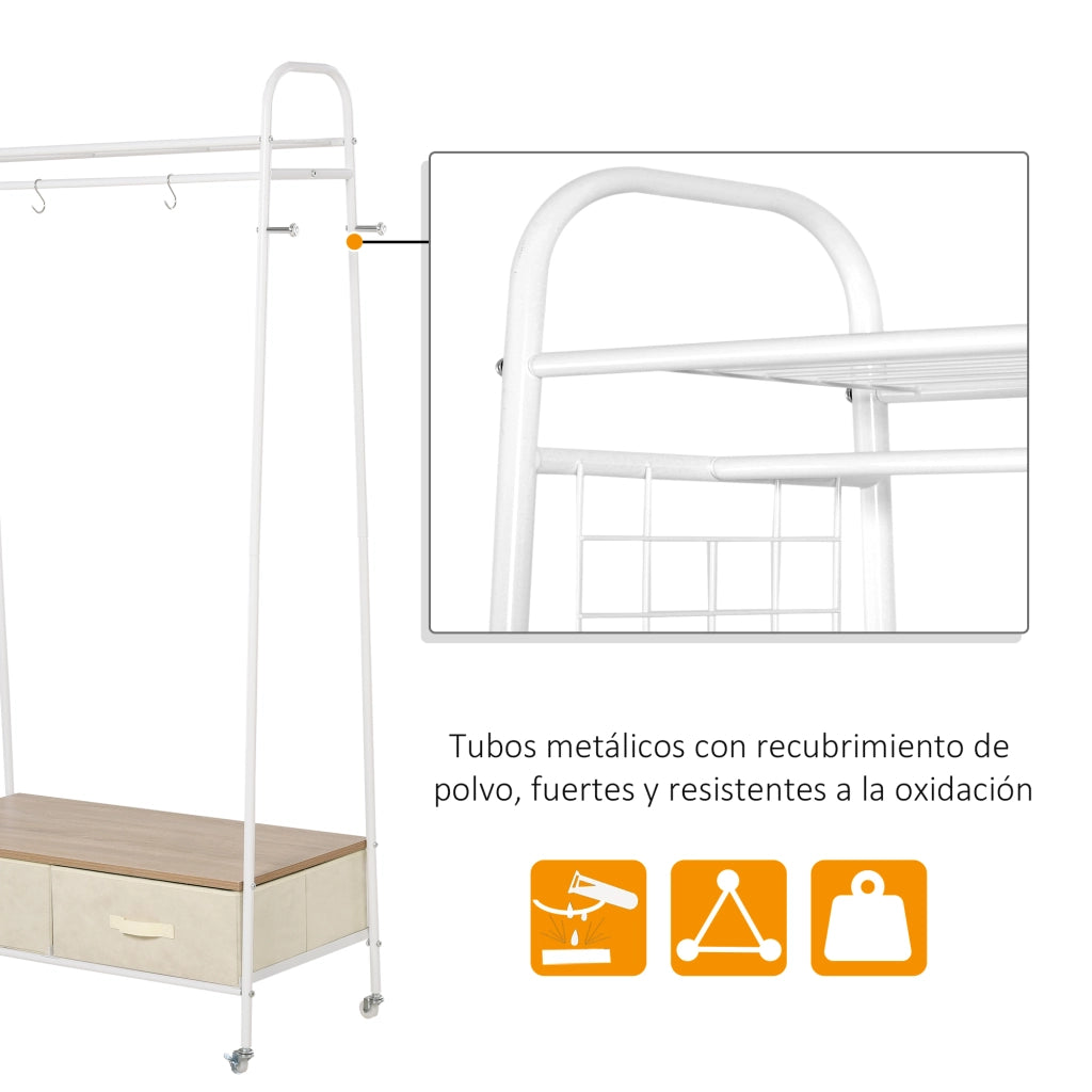Armadio per Abbigliamento con Ante Scorrevoli e Ripiani ¨C zephmum ¨C 99x47x185 cm