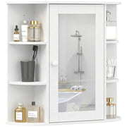 Mobile Bagno con Specchio e Ripiani ¨C Zephmum ¨C Bianco 66x17x63 cm
