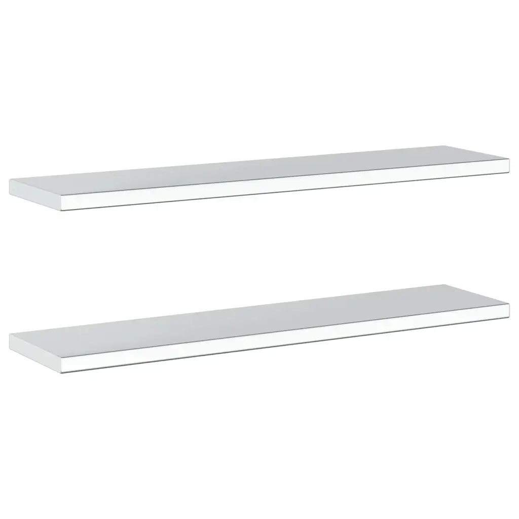 Mensole a Muro 2pz 100x23,5cm Argento in Acciaio Inossidabile 30280