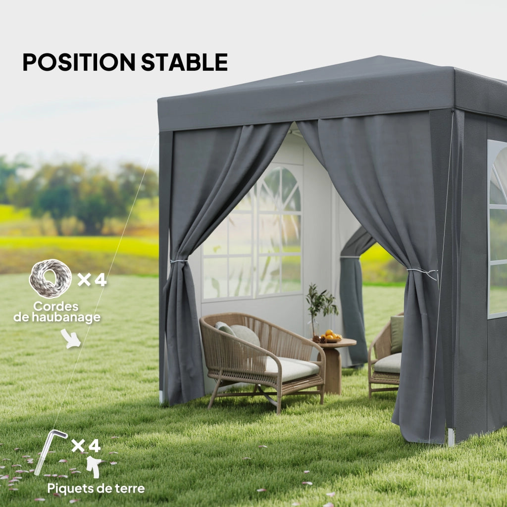 Tonnelle da giardino pieghevole ¨C zephmum ¨C Grigio 2x2 m