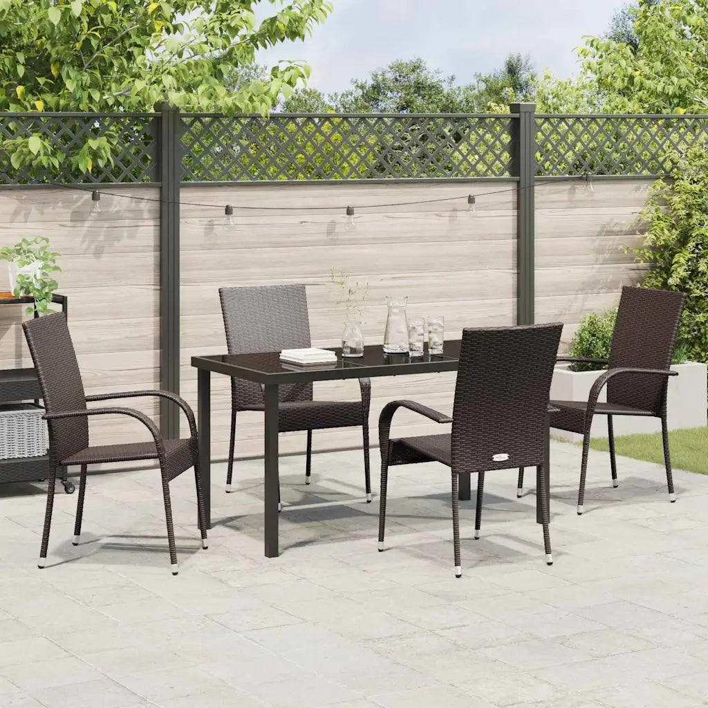 Set da Pranzo per Giardino 5 pcs Marrone 3379396