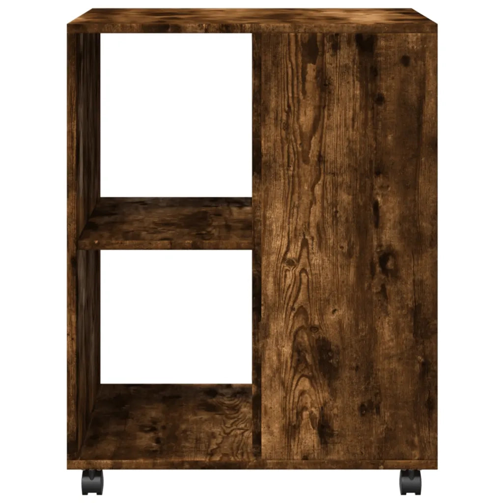 Tavolino con Ruote-Tavolino da soggiorno-Tavolo Rovere Fumo 55x60x78 cm in Truciolato