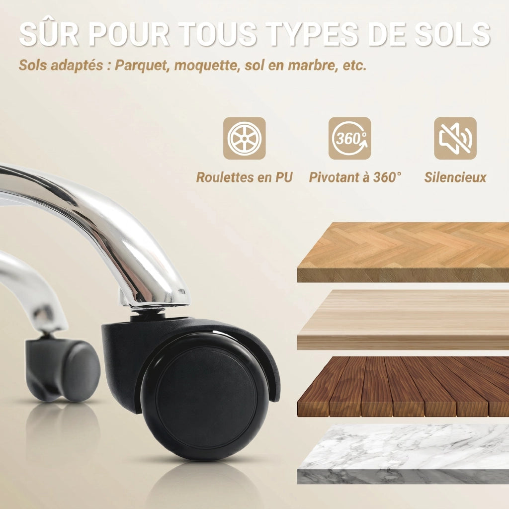 Sedia da ufficio ergonomica reclinabile con poggiapiedi ¨C Zephmum ¨C Beige
