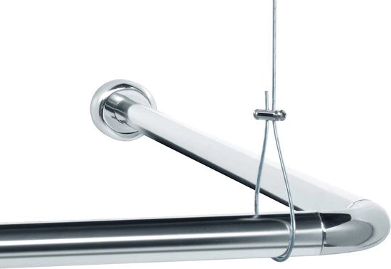 Stang per docciaschermo per vasca L e U - Materiale in acciaio inossidabile - Universale - Supporti per il soffitto