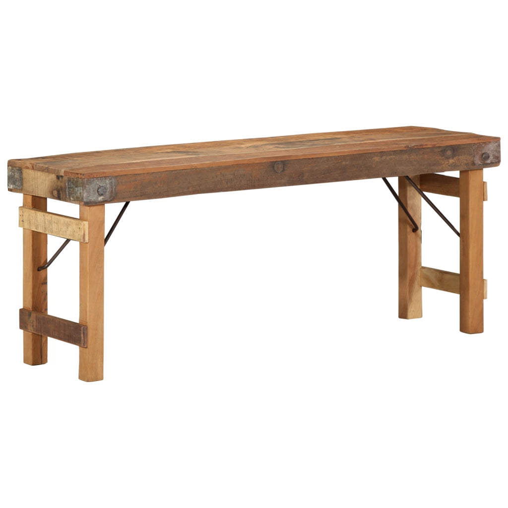 Panchina 110x35x46 cm in legno massello di recupero