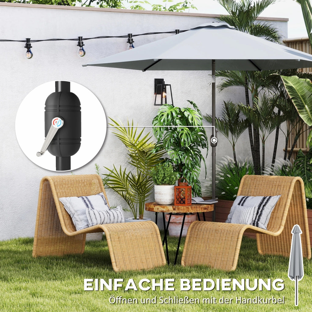 Ombrellone da giardino 3m con copertura protettiva ¨C Xylo ¨C Grigio con manovella e apertura vento