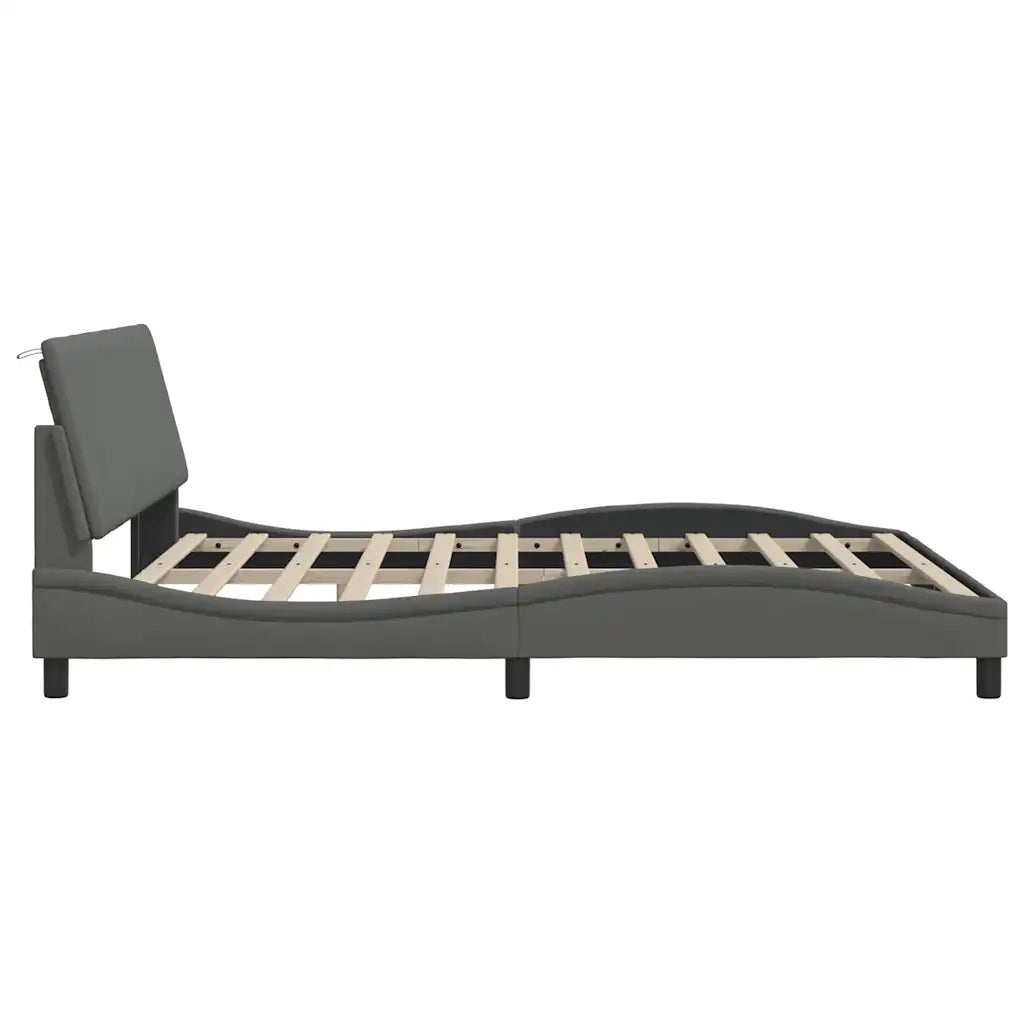 Giroletto senza Materasso Hanko Grigio Scuro 180x200 cm Tessuto 3310476