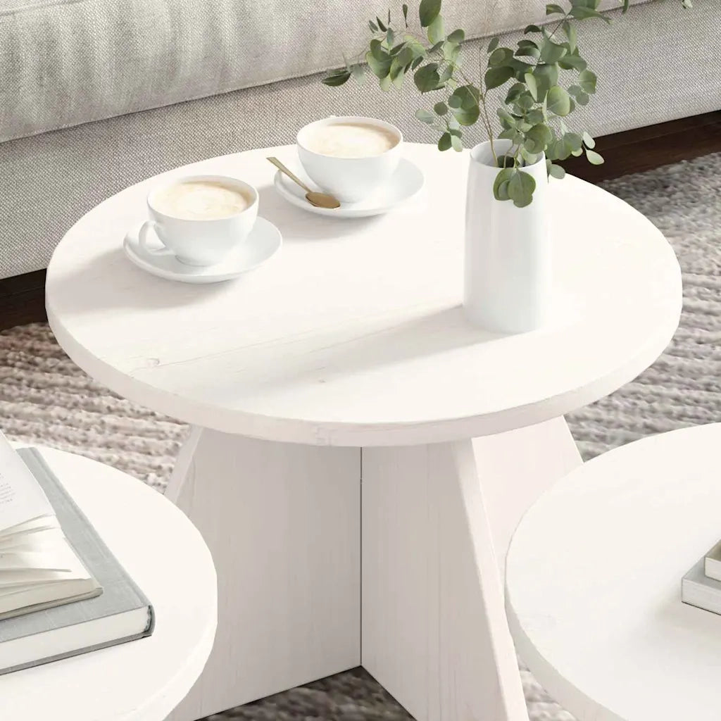 Tavolino da salotto 3 pcs Bianco 873539