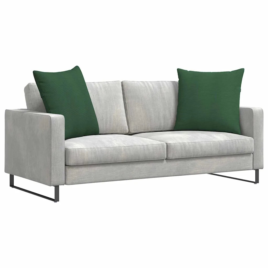 Cuscini da Divano 2 pz | Cuscini per sedie Verde Scuro 80 x 80 cm Tessuto in Cords