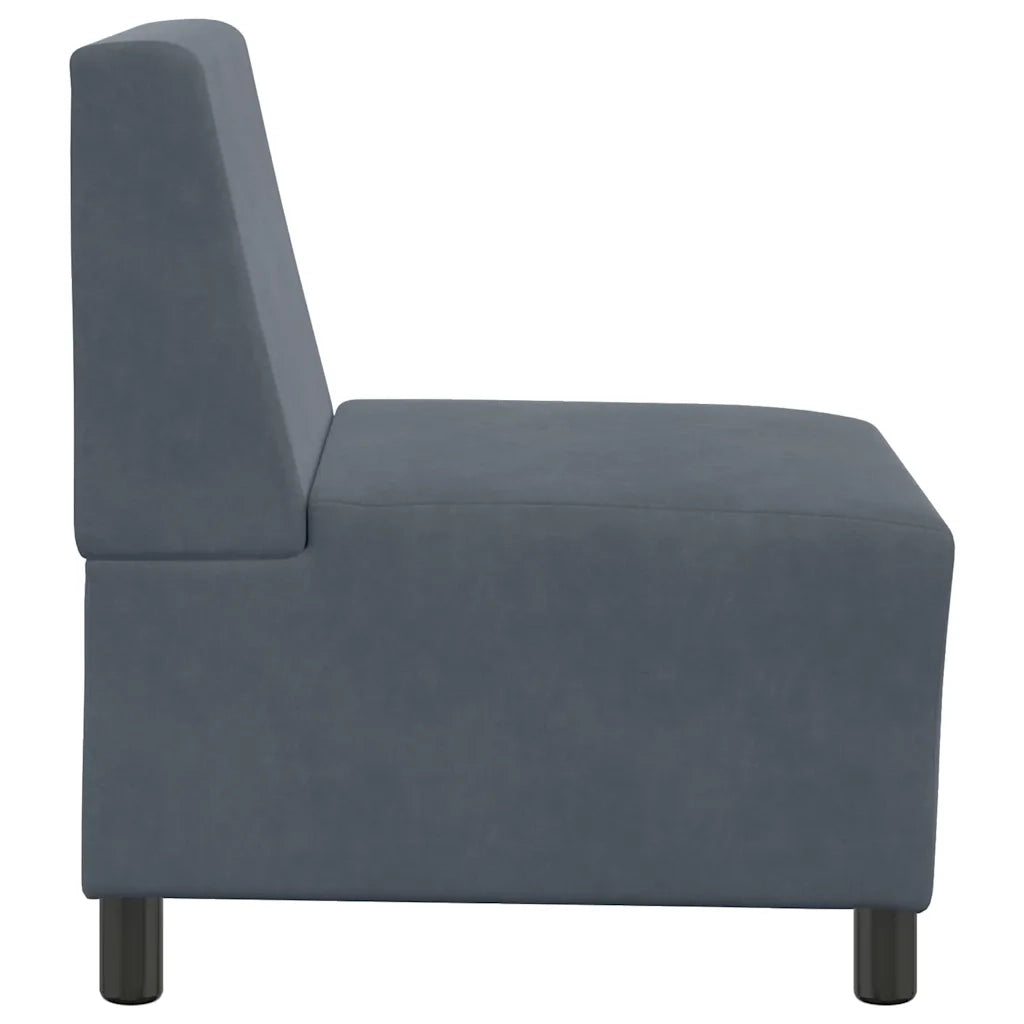 Divano Sedia senza Braccioli Grigio Scuro 55 cm Velluto