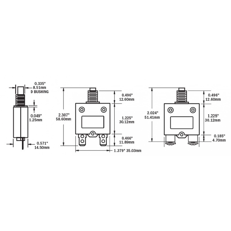 MAGNETOTERMICO A PULSANTE 3A 15AMP