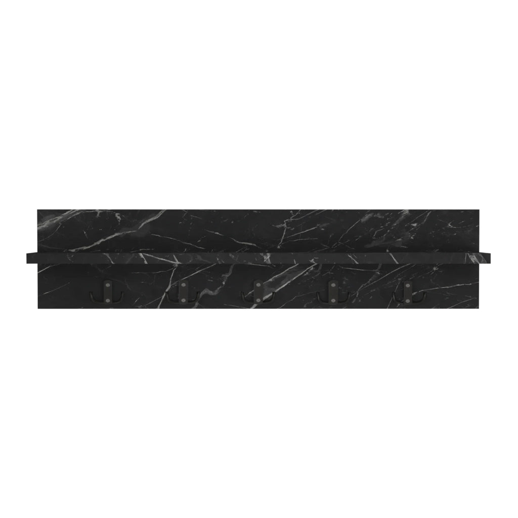 Appendiabiti con 10 ganci 80 x 13 x 18 cm effetto marmo nero 03_0008170