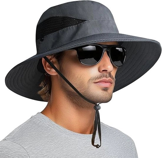 Cappello solare per uomo e donna - 3 pollici di larghezza della fascia - UPF 50+ - cappello da pesca e da spiaggia