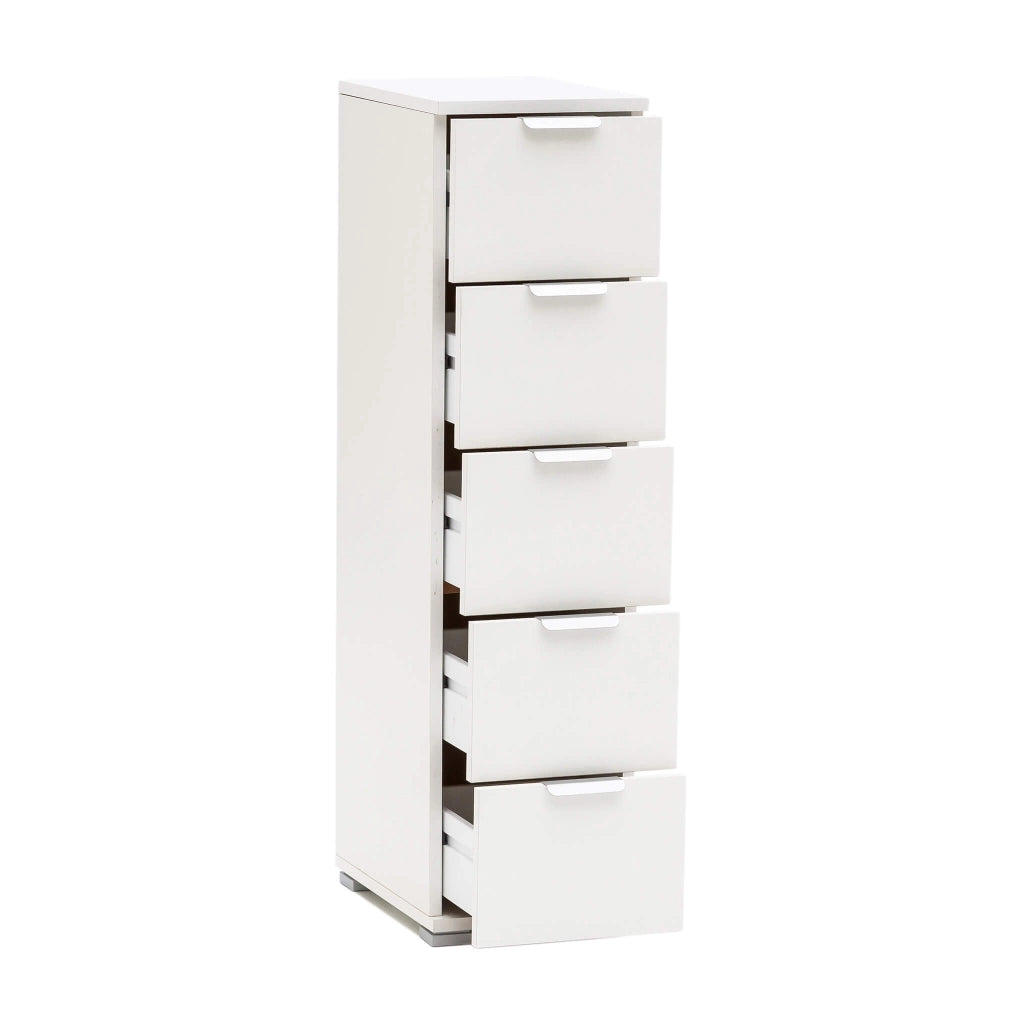 Cassettiera 5 cassetti in Legno Composito cm 27x38x103 - LANCELOT