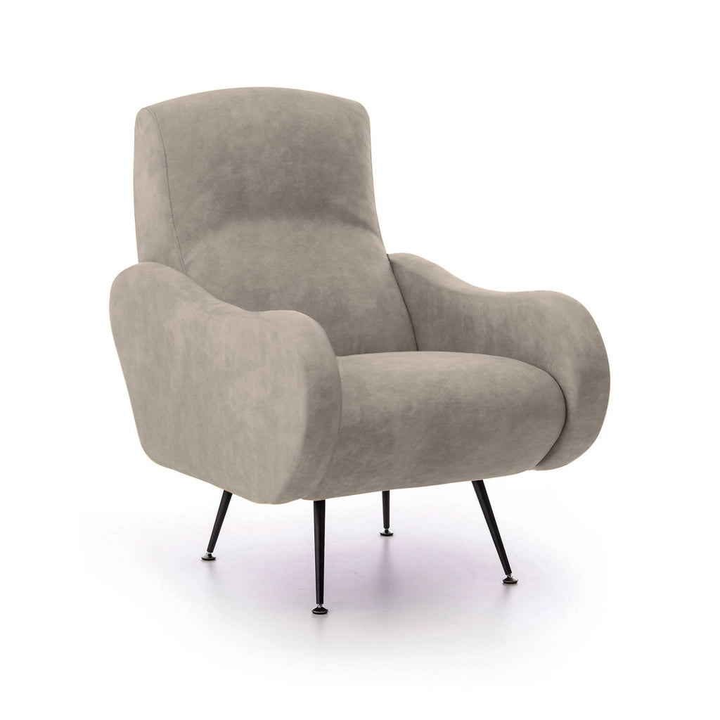 Poltroncina Lasnigo, Poltrona Braccioli Made in Italy, 70x100x98h cm Grigio Tortora