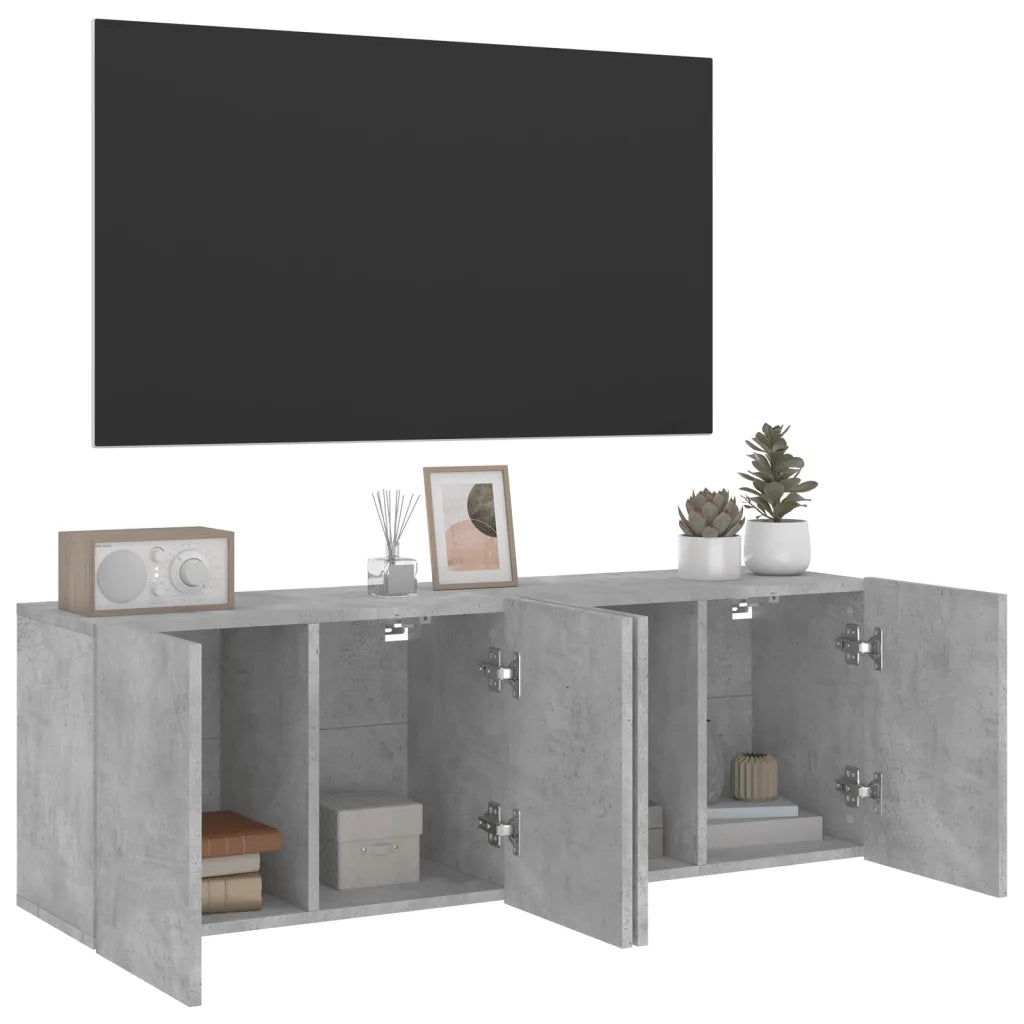 Mobili TV a Parete 2pz Grigio Cemento 60x30x41 cm 836945