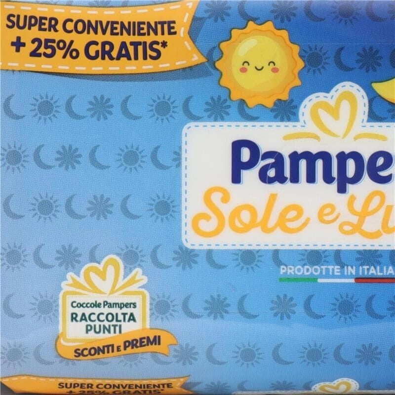 8 CONFEZIONI DI PAMPERS SALVIETTE UMIDIFICATE BAMBINI SOLE LUNA 40PZ