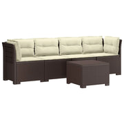 Divano da Giardino a 4 Posti con Cuscini in Stile Rattan PP 3443874