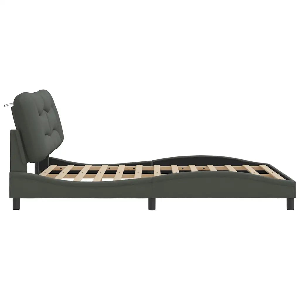 Giroletto senza Materasso Hvar Grigio Scuro 120x200 cm Tessuto 3207759